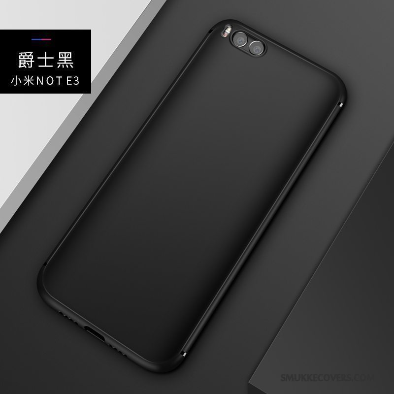 Etui Mi Note 3 Blød Tynd Sort, Cover Mi Note 3 Silikone Rød Lille Sektion