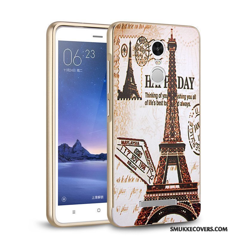 Etui Mi Note 3 Metal Trend Lille Sektion, Cover Mi Note 3 Beskyttelse Telefongul