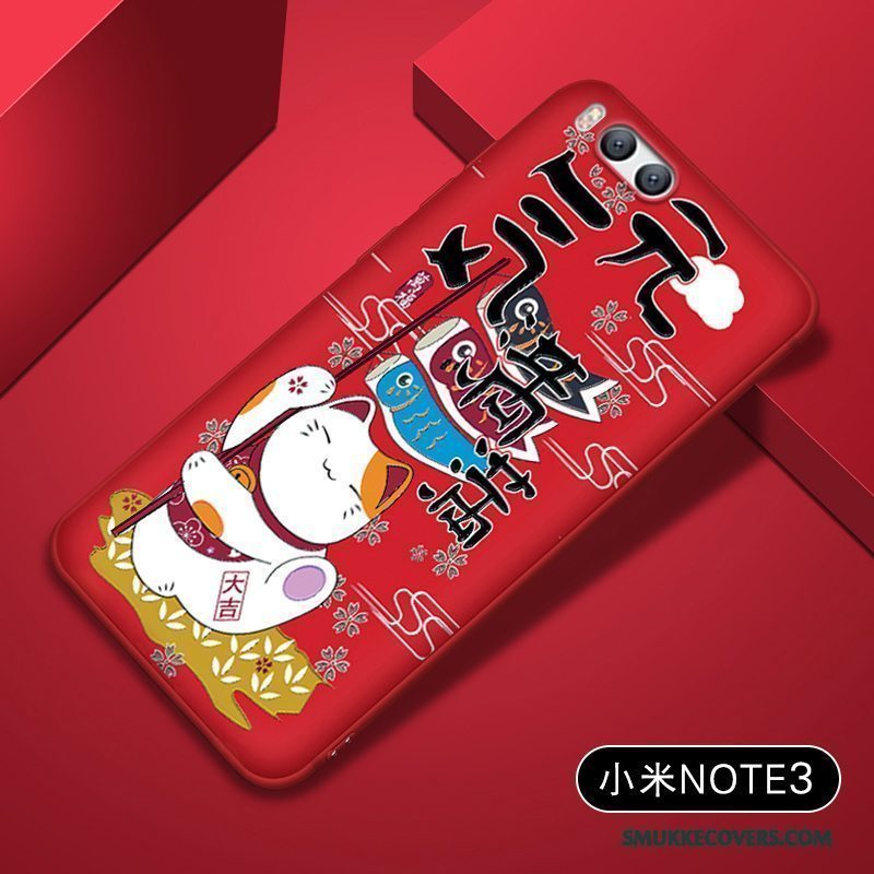 Etui Mi Note 3 Silikone Lille Sektion Anti-fald, Cover Mi Note 3 Kreativ Rød Af Personlighed