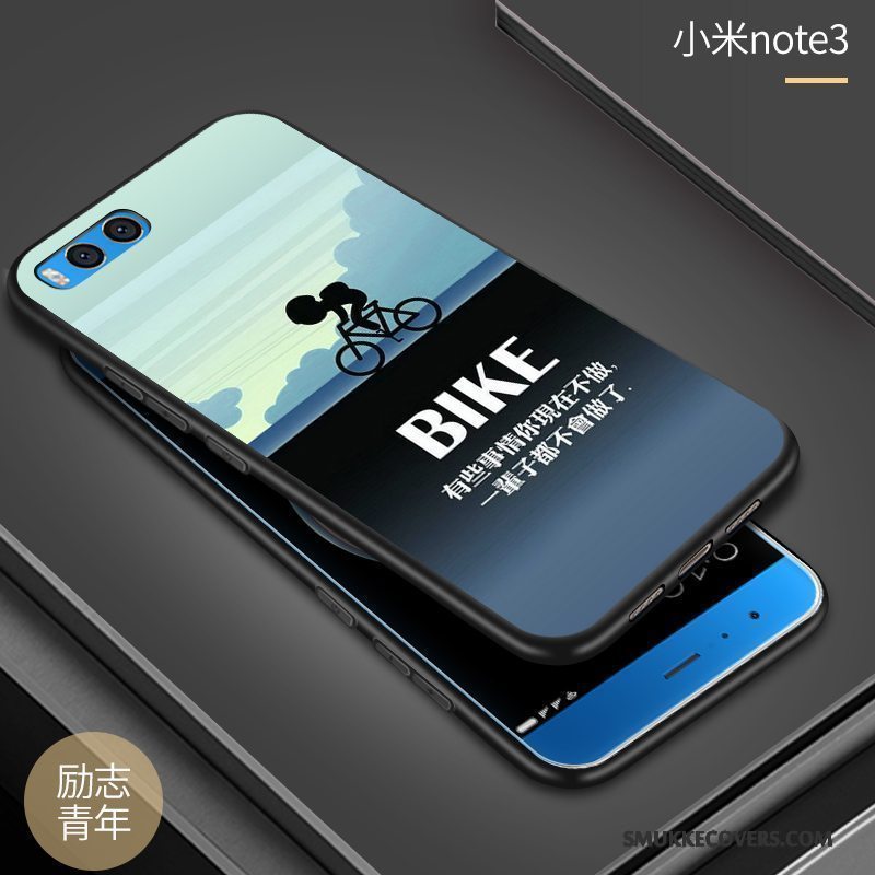 Etui Mi Note 3 Silikone Nubuck Anti-fald, Cover Mi Note 3 Blød Telefongul