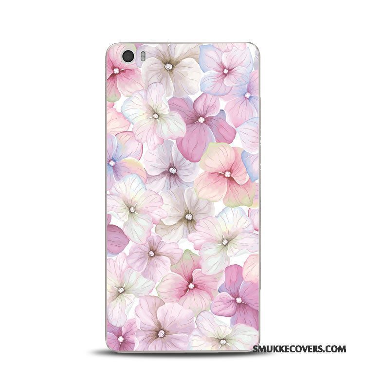 Etui Mi Note Relief Blomster Rød, Cover Mi Note Tasker Telefonlille Sektion