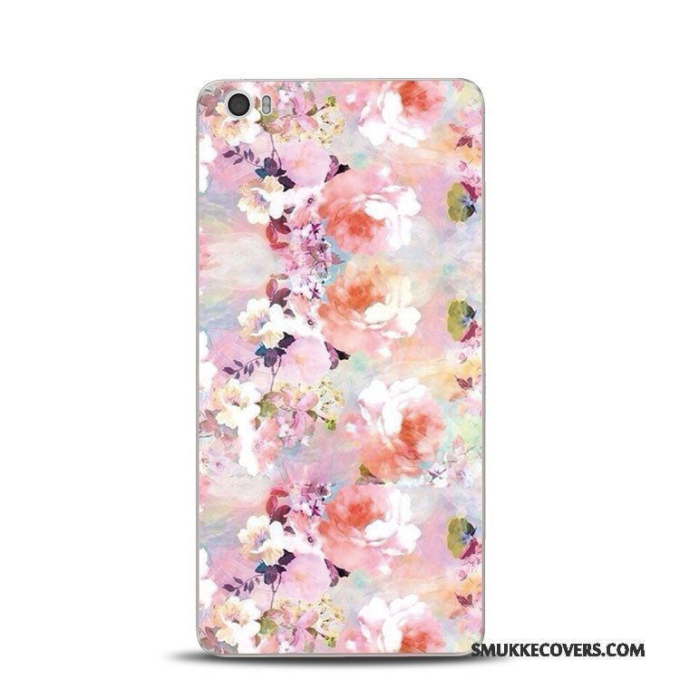 Etui Mi Note Relief Blomster Rød, Cover Mi Note Tasker Telefonlille Sektion