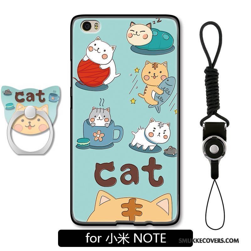 Etui Mi Note Relief Smuk Telefon, Cover Mi Note Cartoon Blå Nubuck