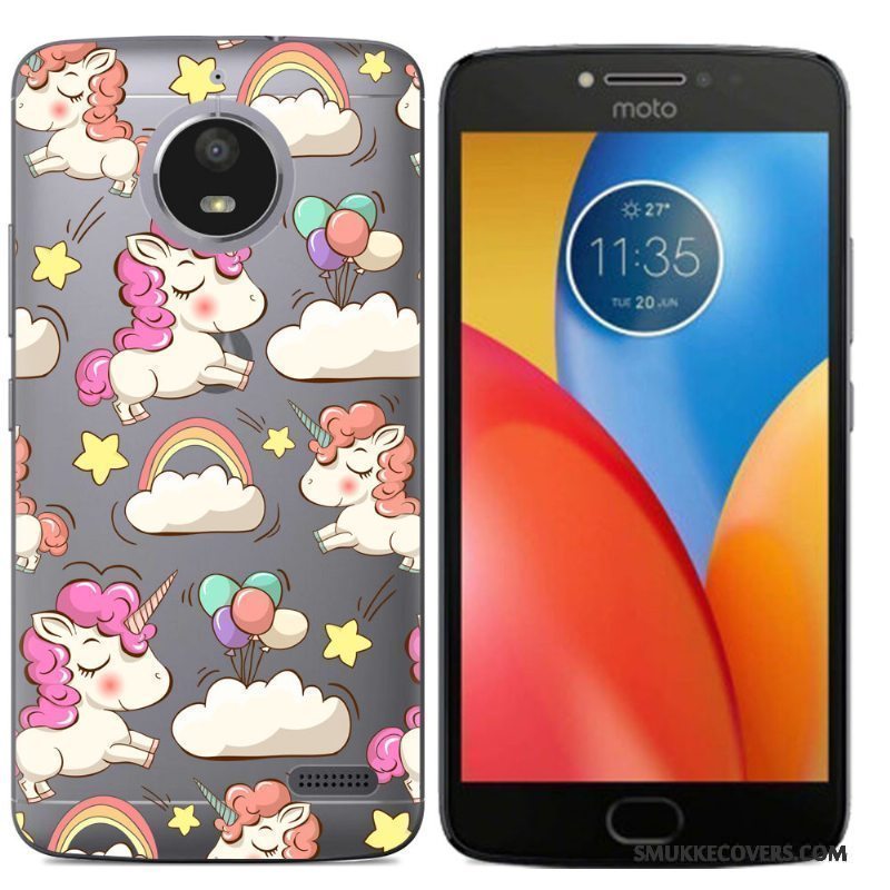 Etui Moto E4 Cartoon Telefonsort, Cover Moto E4 Blød