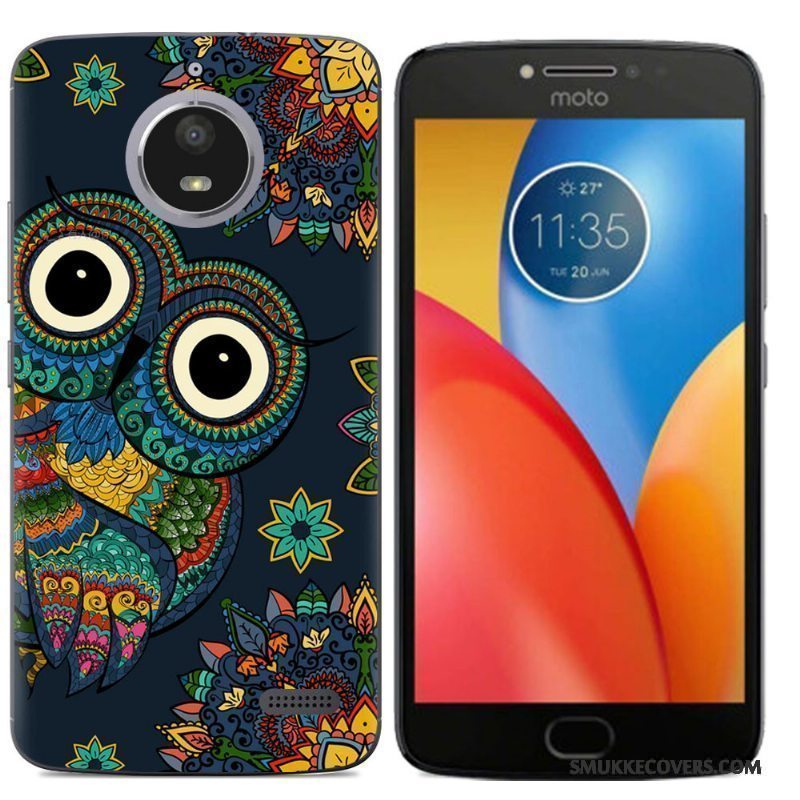 Etui Moto E4 Cartoon Telefonsort, Cover Moto E4 Blød