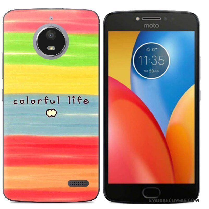 Etui Moto E4 Cartoon Telefonsort, Cover Moto E4 Blød