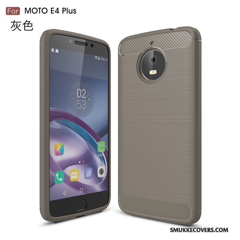 Etui Moto E4 Plus Beskyttelse Rød Fiber, Cover Moto E4 Plus Blød Mønster Telefon