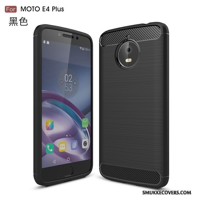 Etui Moto E4 Plus Beskyttelse Rød Fiber, Cover Moto E4 Plus Blød Mønster Telefon