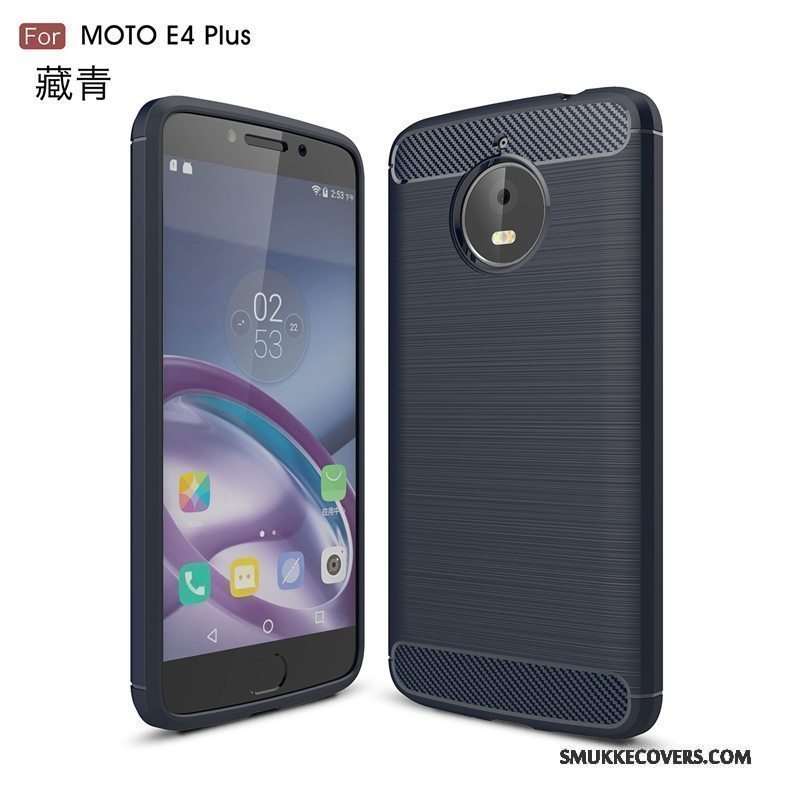 Etui Moto E4 Plus Beskyttelse Rød Fiber, Cover Moto E4 Plus Blød Mønster Telefon