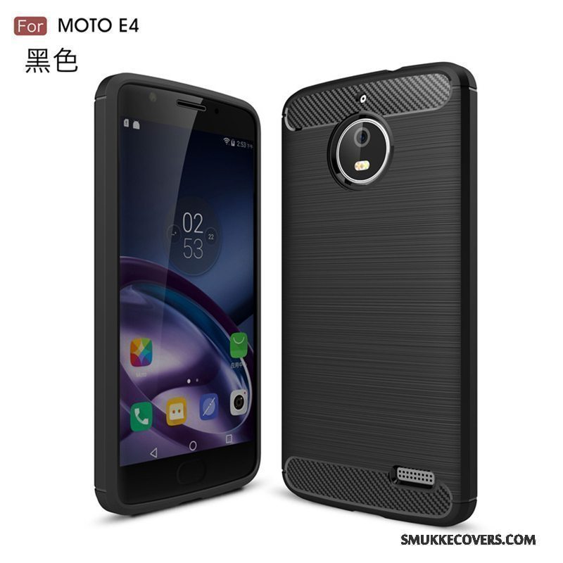 Etui Moto E4 Silikone Telefongrå, Cover Moto E4 Tasker Dyb Farve Anti-fald