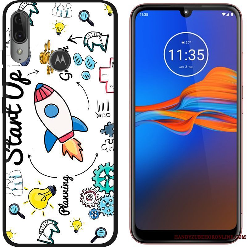 Etui Moto E6 Plus Cartoon Nubuck Klud, Cover Moto E6 Plus Malet Salg Trend