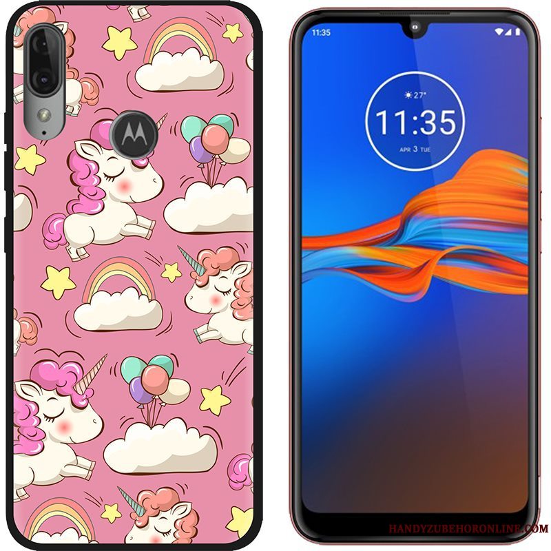 Etui Moto E6 Plus Cartoon Nubuck Klud, Cover Moto E6 Plus Malet Salg Trend