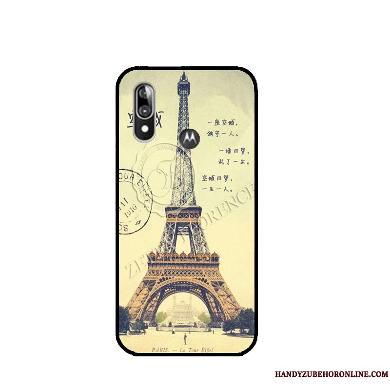 Etui Moto E6 Plus Cartoon Telefontrend, Cover Moto E6 Plus Silikone Af Personlighed Rød