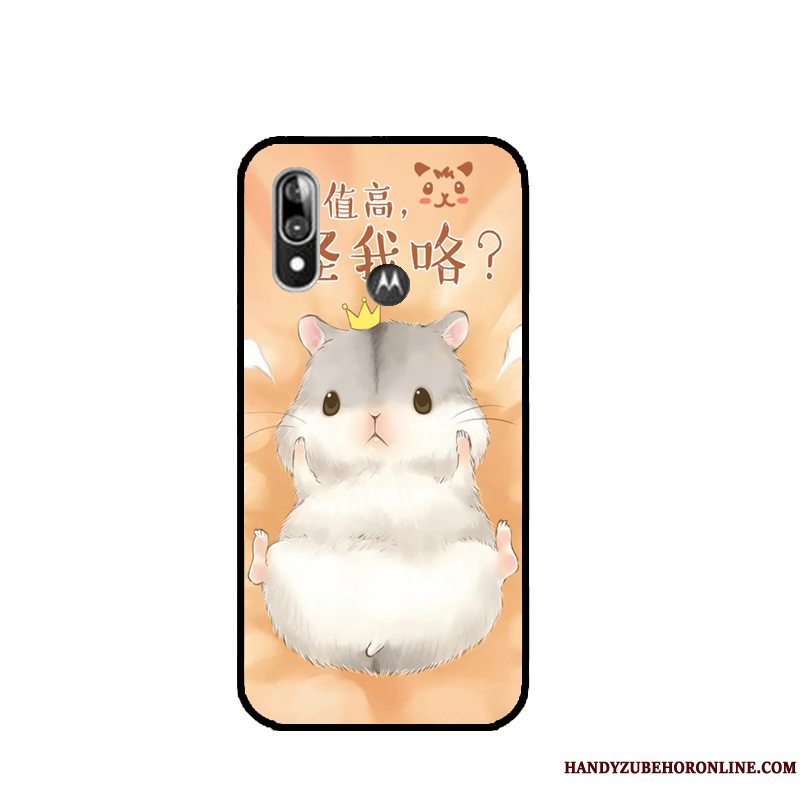 Etui Moto E6 Plus Cartoon Telefontrend, Cover Moto E6 Plus Silikone Af Personlighed Rød