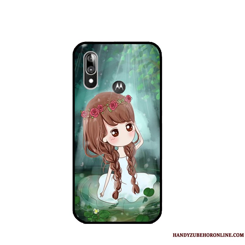 Etui Moto E6 Plus Cartoon Telefontrend, Cover Moto E6 Plus Silikone Af Personlighed Rød