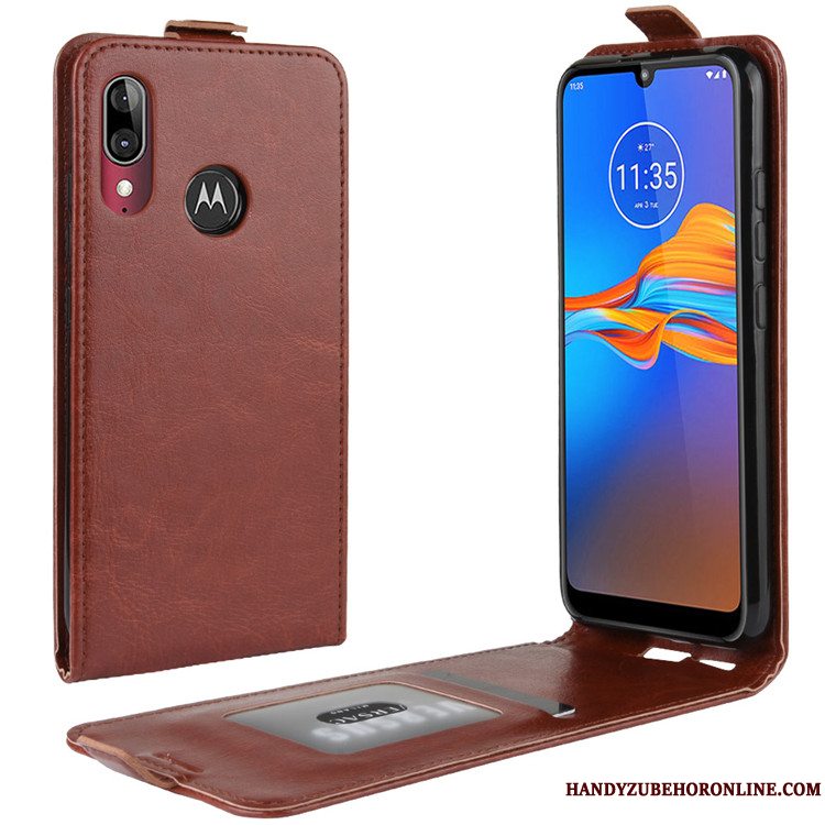 Etui Moto E6 Plus Folio Telefonanti-fald, Cover Moto E6 Plus Læder