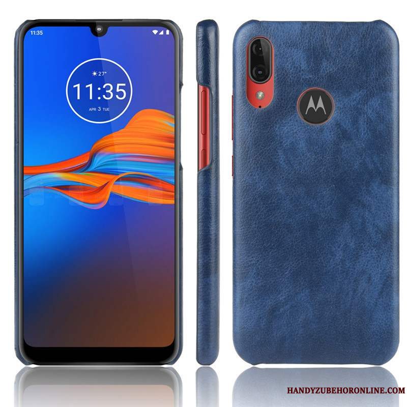 Etui Moto E6 Plus Læder Kvalitet Rød, Cover Moto E6 Plus Beskyttelse