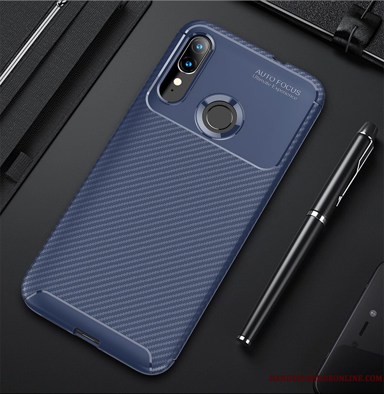 Etui Moto E6 Plus Tasker Blå Tynd, Cover Moto E6 Plus Beskyttelse Business Af Personlighed