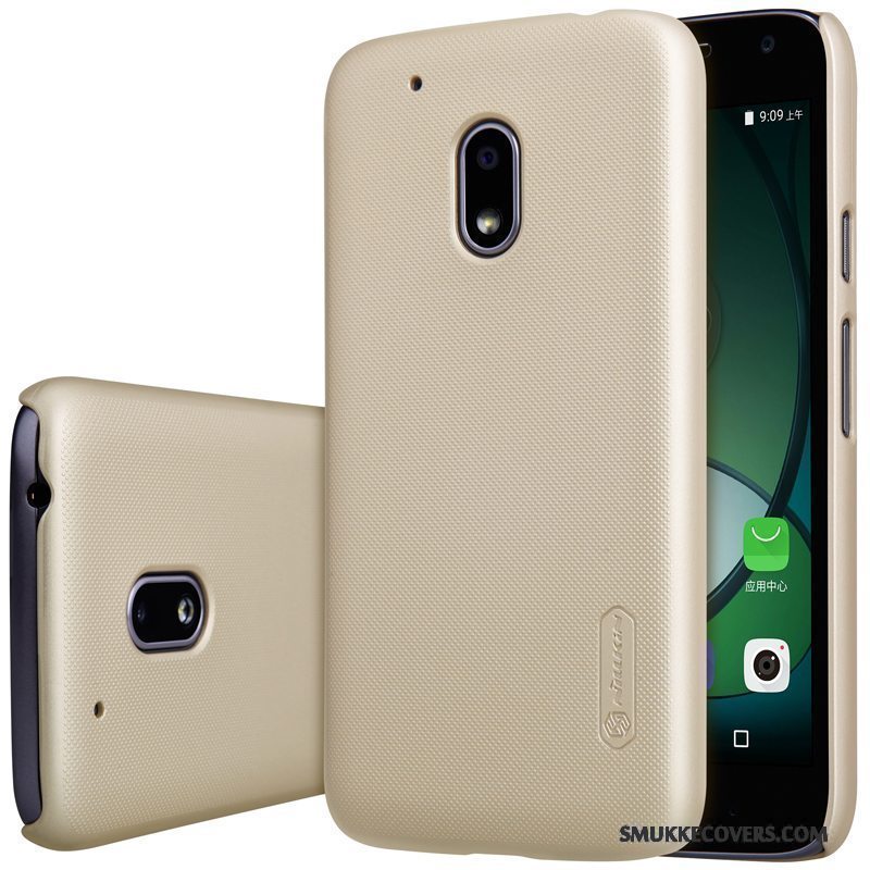 Etui Moto G4 Play Beskyttelse Telefonnubuck, Cover Moto G4 Play Guld Rød