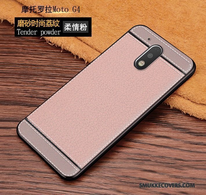 Etui Moto G4 Play Læder Anti-fald Telefon, Cover Moto G4 Play Blød Nubuck Rød