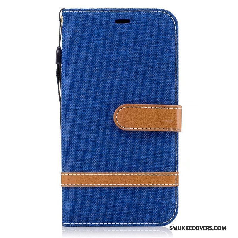 Etui Moto G5 Beskyttelse Trend Denim, Cover Moto G5 Tegnebog Rød