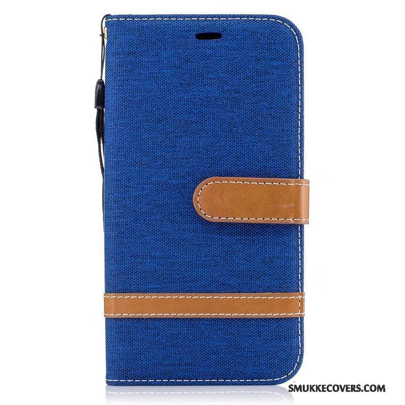 Etui Moto G5 Beskyttelse Trend Denim, Cover Moto G5 Tegnebog Rød