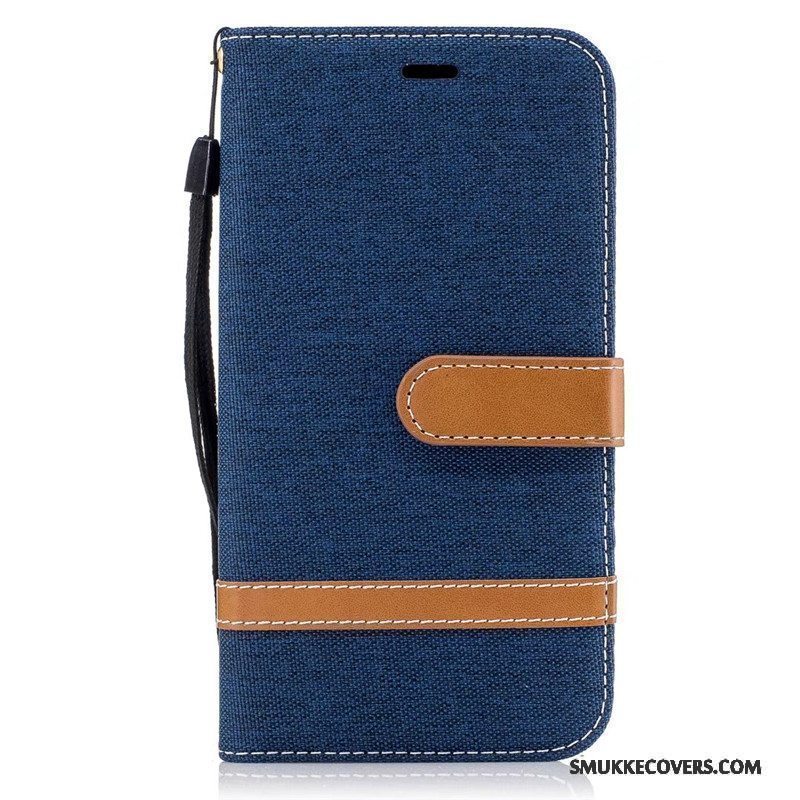 Etui Moto G5 Beskyttelse Trend Denim, Cover Moto G5 Tegnebog Rød