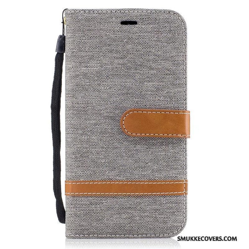 Etui Moto G5 Beskyttelse Trend Denim, Cover Moto G5 Tegnebog Rød