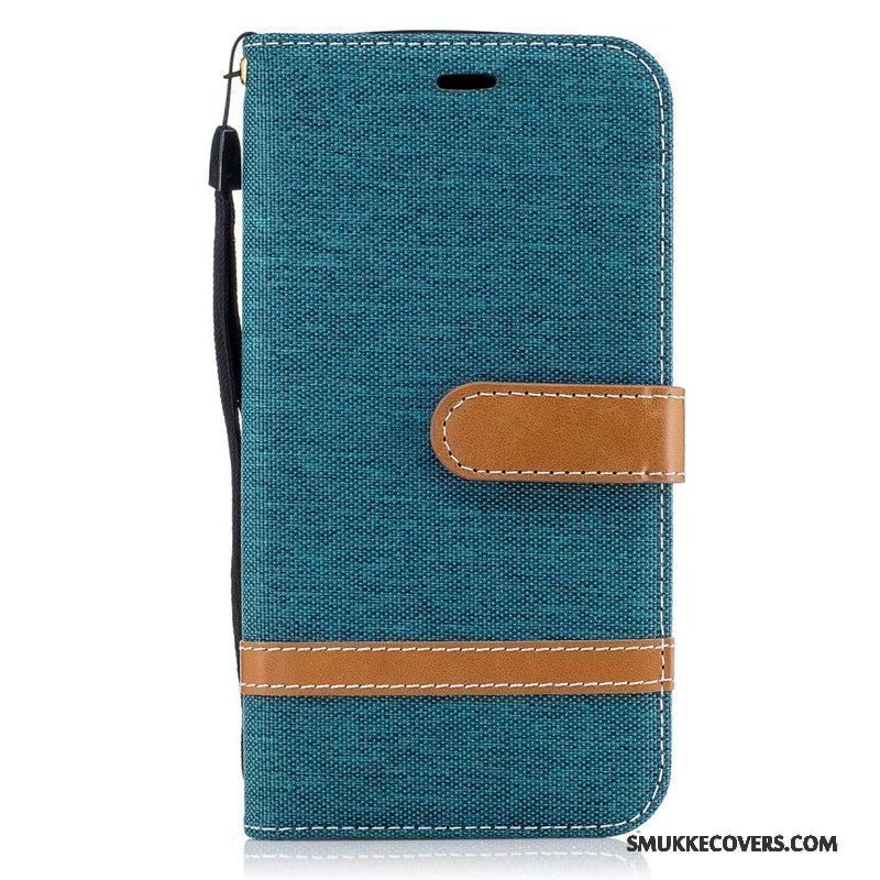 Etui Moto G5 Beskyttelse Trend Denim, Cover Moto G5 Tegnebog Rød