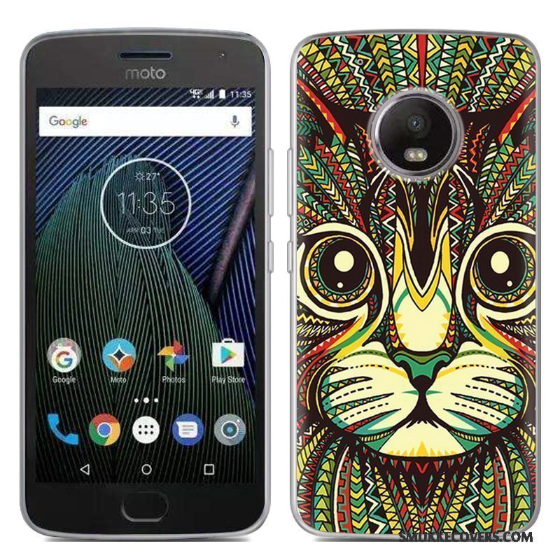 Etui Moto G5 Blød Sort Salg, Cover Moto G5 Cartoon Telefonny