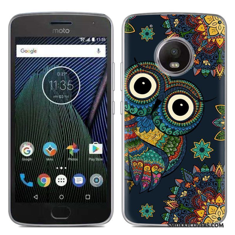 Etui Moto G5 Blød Sort Salg, Cover Moto G5 Cartoon Telefonny