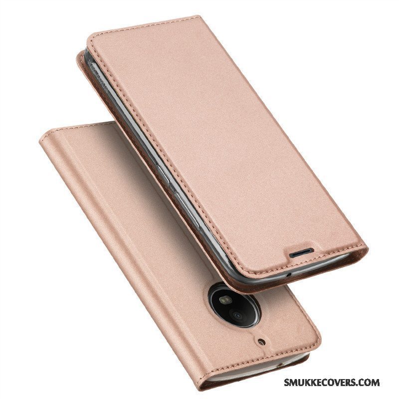 Etui Moto G5s Læder Kort Business, Cover Moto G5s Folio Anti-fald Tynd