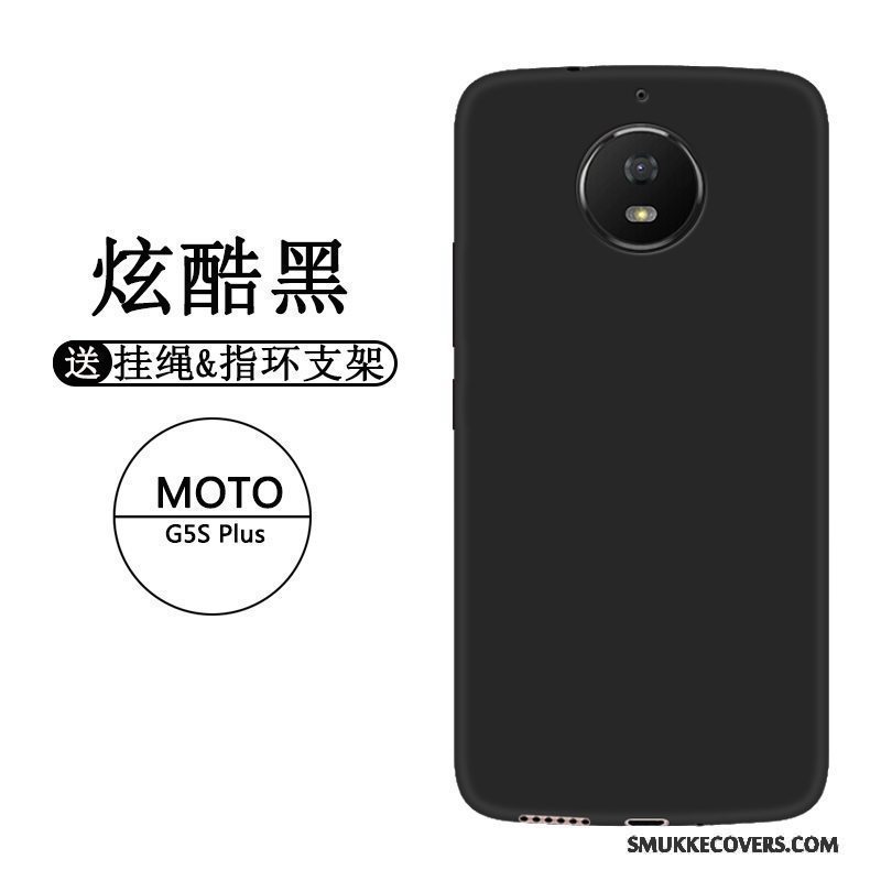 Etui Moto G5s Plus Blød Sort Rød, Cover Moto G5s Plus Silikone Telefonaf Personlighed