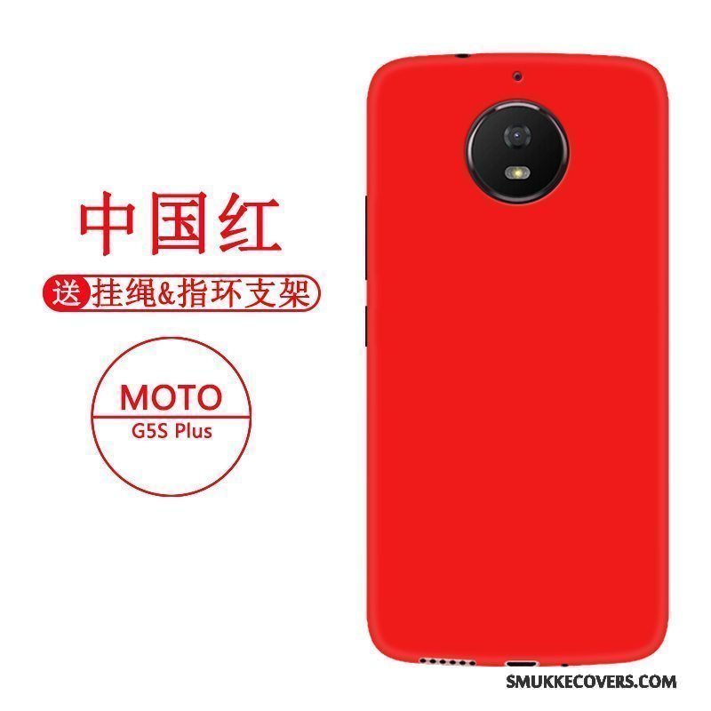 Etui Moto G5s Plus Blød Sort Rød, Cover Moto G5s Plus Silikone Telefonaf Personlighed