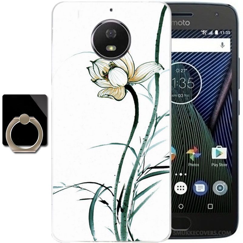 Etui Moto G5s Plus Silikone Anti-fald Frisk, Cover Moto G5s Plus Tasker Telefonlyserød