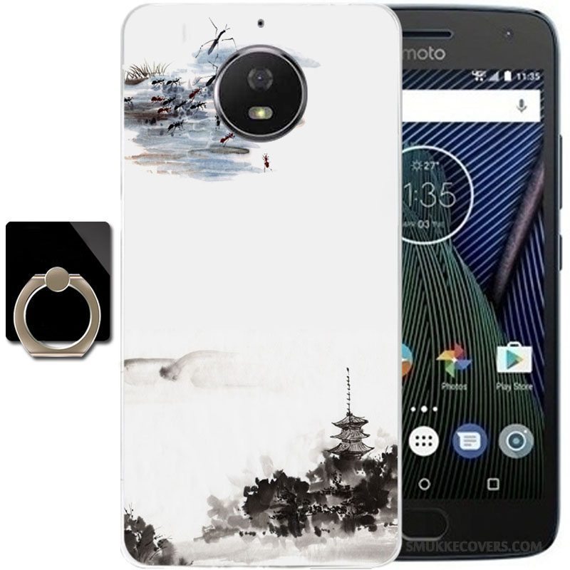 Etui Moto G5s Plus Silikone Anti-fald Frisk, Cover Moto G5s Plus Tasker Telefonlyserød