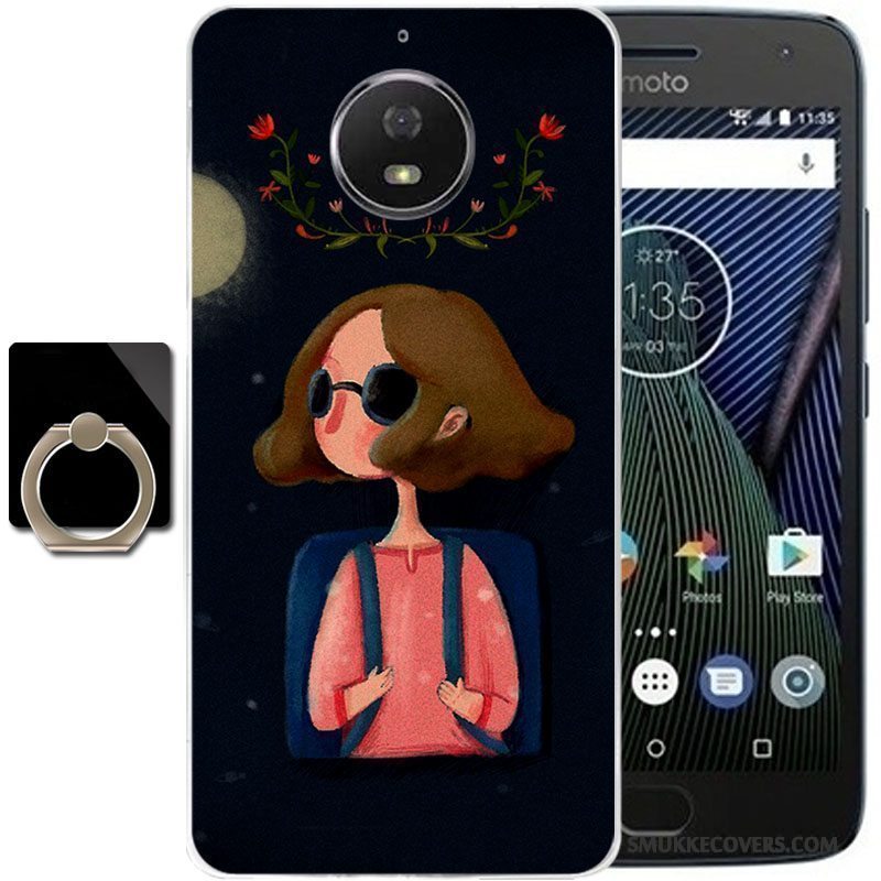 Etui Moto G5s Plus Silikone Anti-fald Frisk, Cover Moto G5s Plus Tasker Telefonlyserød