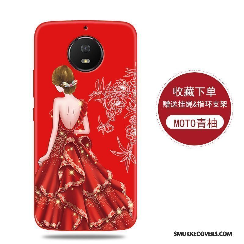 Etui Moto G5s Tasker Rød Telefon, Cover Moto G5s Beskyttelse Cyan Anti-fald