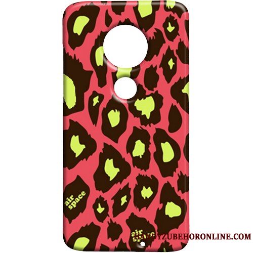 Etui Moto G7 Beskyttelse Hård Rød, Cover Moto G7 Leopard Af Personlighed