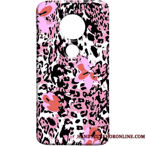 Etui Moto G7 Beskyttelse Hård Rød, Cover Moto G7 Leopard Af Personlighed