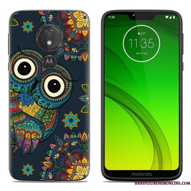 Etui Moto G7 Play Blød Sort Af Personlighed, Cover Moto G7 Play Kreativ Telefon