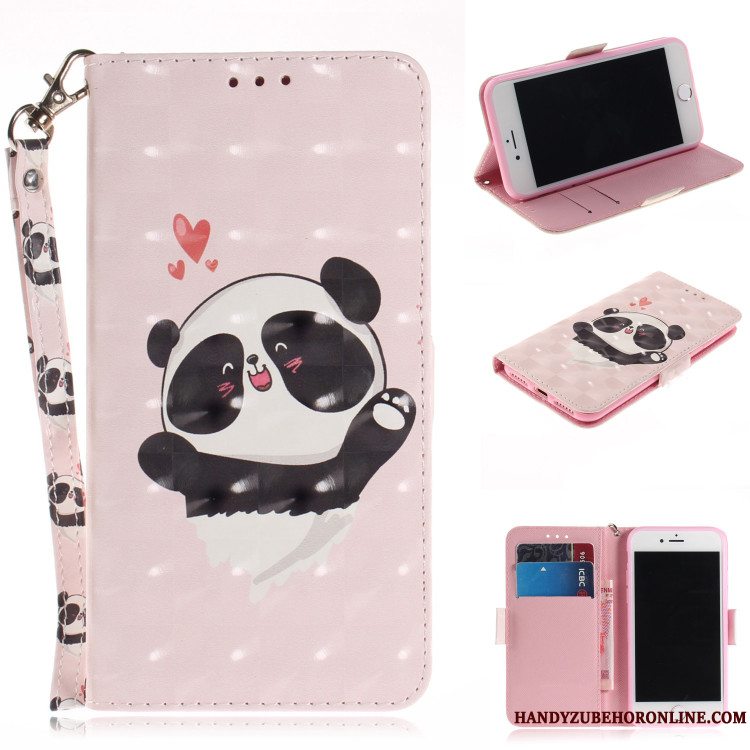 Etui Moto G7 Play Folio Anti-fald Grå, Cover Moto G7 Play Cartoon Fold Telefon