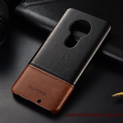 Etui Moto G7 Play Læder Telefonkhaki, Cover Moto G7 Play Beskyttelse Blandede Farver