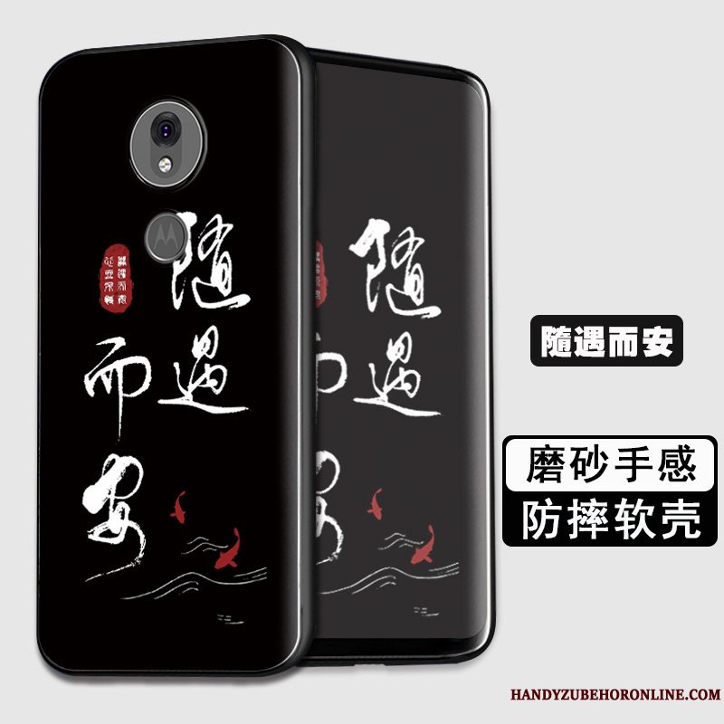 Etui Moto G7 Play Tasker Anti-fald Sort, Cover Moto G7 Play Blød Telefon