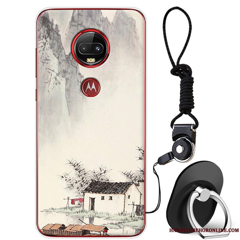 Etui Moto G7 Plus Cartoon Anti-fald Blå, Cover Moto G7 Plus Beskyttelse Telefon