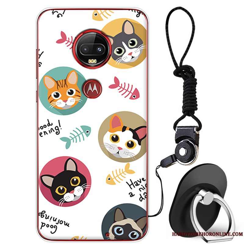 Etui Moto G7 Plus Cartoon Anti-fald Blå, Cover Moto G7 Plus Beskyttelse Telefon