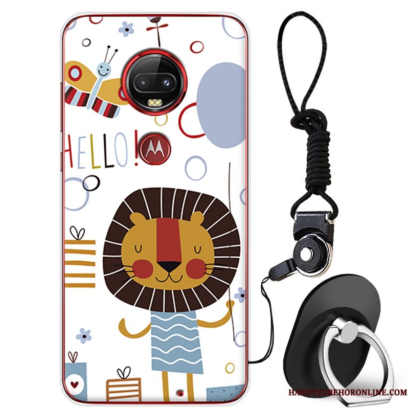 Etui Moto G7 Plus Cartoon Anti-fald Blå, Cover Moto G7 Plus Beskyttelse Telefon