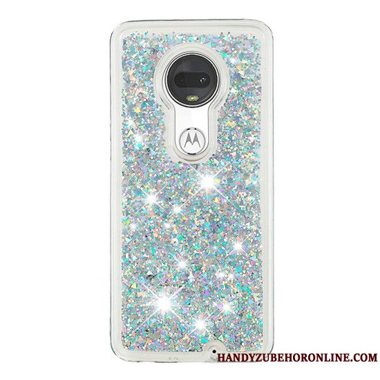Etui Moto G7 Plus Cartoon Quicksand Telefon, Cover Moto G7 Plus Kreativ Hængende Ornamenter Lilla