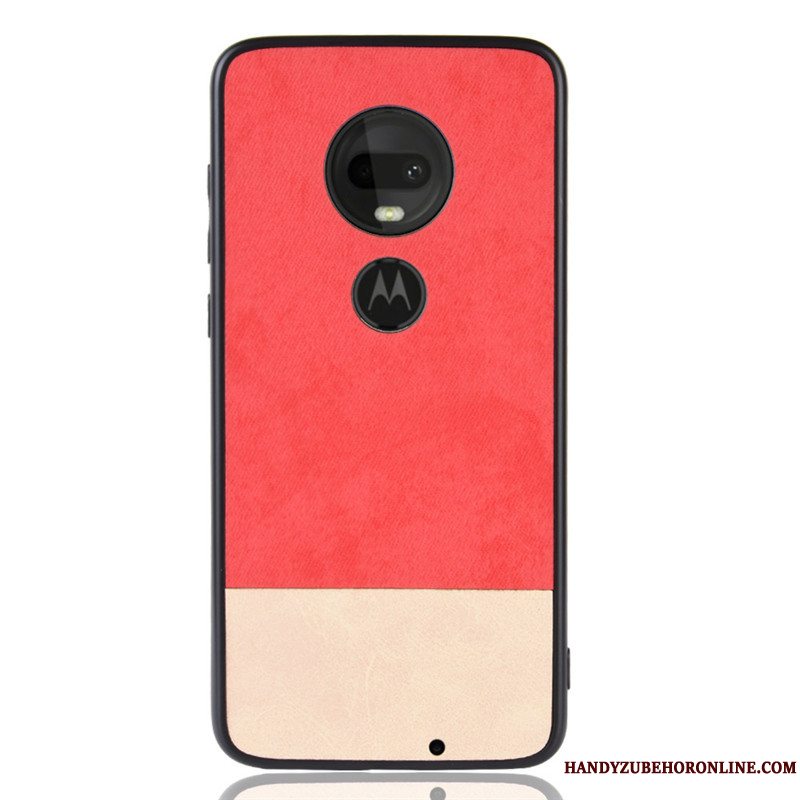 Etui Moto G7 Plus Læder Grå Anti-fald, Cover Moto G7 Plus Tasker Blandede Farver Telefon