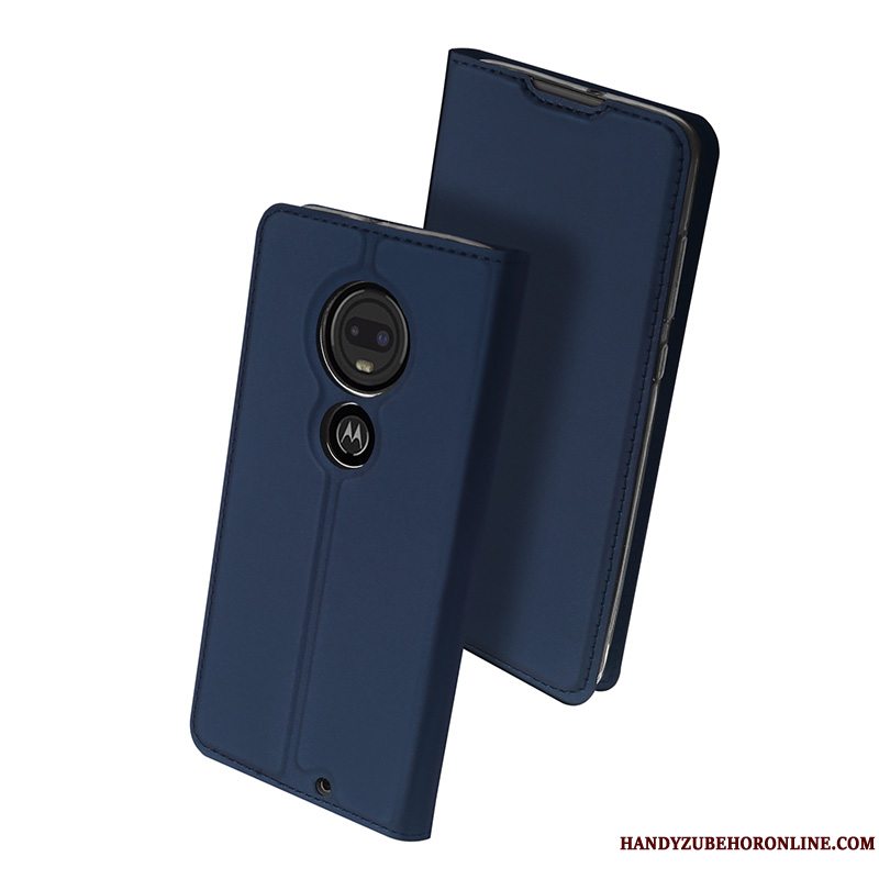 Etui Moto G7 Plus Tasker Kort Let Tynd, Cover Moto G7 Plus Læder Gennemsigtig Business